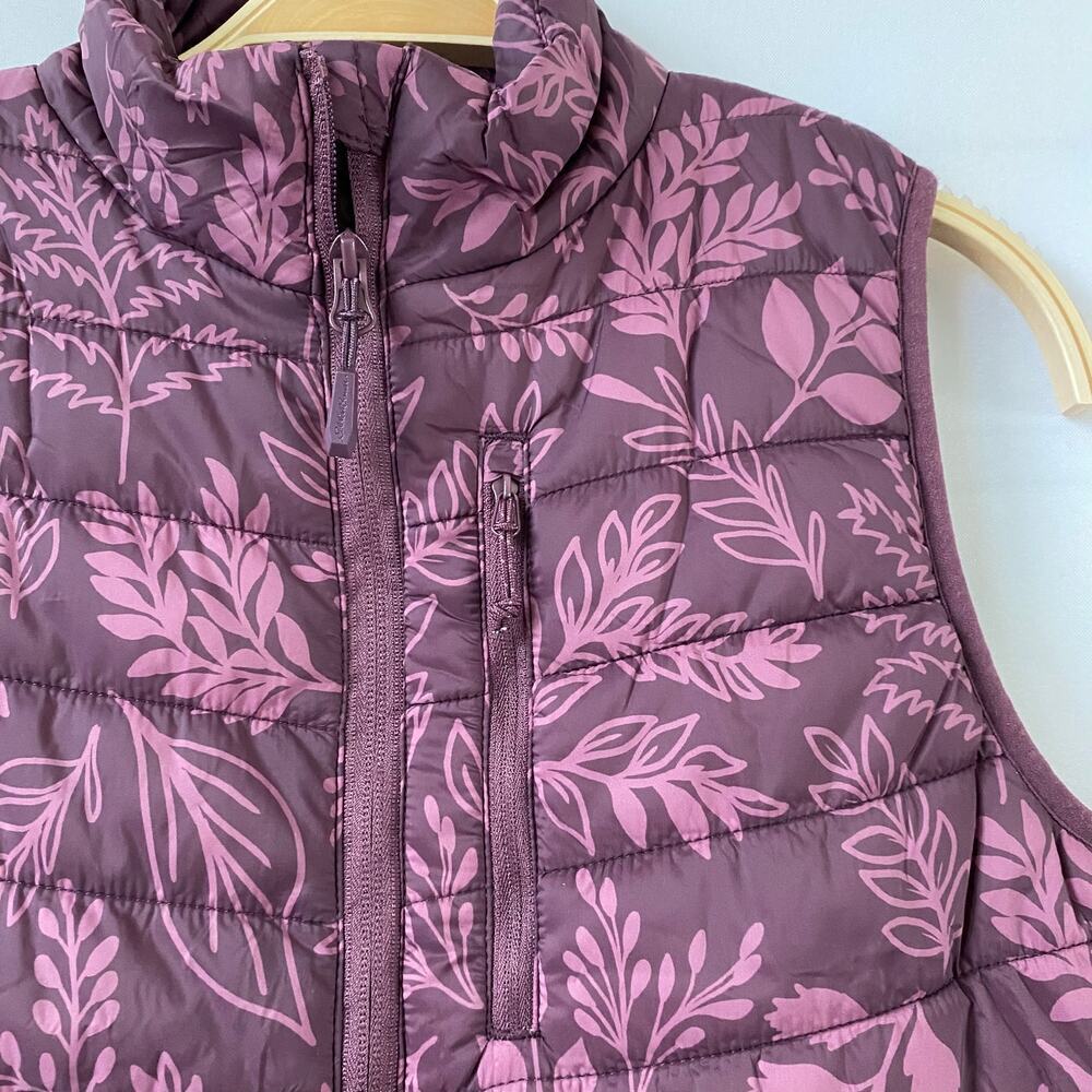 Eddie Bauer Alpine Puffer Vest Women S Wine Leaf Cottagecore Water Repellent NWT - Picture 3 of 14